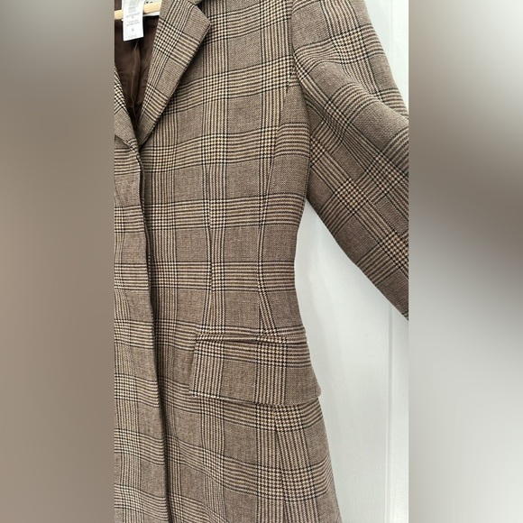 Aritzia Taupe Checkered Blazer Dress - Picture 9 of 10